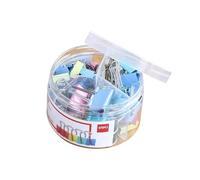 Onezebra 50pcs Colored Binder Clips, 3 Sizes Metal Foldback Clips, Bulldog Clips, Binder Clips for School & Office (15mm/19mm/25mm)