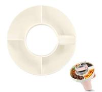 Onezebra Compatible with Stanley 40oz, Reusable Snack Tray,Plastic Cup Holder, Suitable for Home and Cinema to Hold Popcorn, Chocolate Beans, Fried Chicken Nuggets, etc (Off-White)