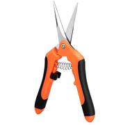 Onezebra Gardening Scissors, Garden Shears, Pruning Shears with Straight Stainless Steel Blades, Pruning Scissors with Ergonomic Comfort Grip and Locking Handle (Orange)