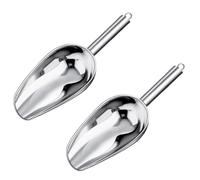 Onezebra Set of 2 Ice Scoops, 5oz Food Scoop, Stainless Steel Scoop, Durable, Small Food Scoop for Kitchen, Bar, Buffet, and Party (21x7.2 cm)