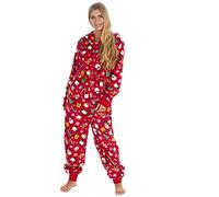 OneZee Adults Fleece Festive Christmas Onesie Red S-M