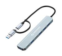 ONFINIO USB Hub USB C Hub Multiport Adapter,7 in 1 Aluminum USB 3.0 Hub with 1 *USB 3.0, 4*USB 2.0,1*USB C and 1 * 5IN Power Port for PC/Laptop/MacBook/iPad Pro and More Devices