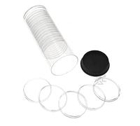 OnFireGuy Coin Capsule Storage Tube & 20 Air-Tite H40 Direct Fit Coin Holders for 1oz Silver Eagles (Black Plug Lid)