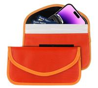 Ongfuwu 2PCS Faraday Bag for Phones and Car Keys, Keyless Entry RFID Signal Blocking Bag Key Fob Protector, Anti-Theft Faraday Pouch for Cell Phone Privacy Protection, Signal Shielding (Orange)