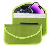 Ongfuwu 2PCS Faraday Bag for Phones and Car Keys, Keyless Entry RFID Signal Blocking Bag Key Fob Protector, Anti-Theft Faraday Pouch for Cell Phone Privacy Protection, Signal Shielding (Green)