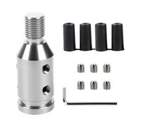 ongfuwu M12x1.25 Shift Knob Adapter, Aluminum Gear Shift Adapter Kit with 4-Sizes Hoses, Universal Gear Shift Knob Cover for Non-Threaded Manual Shifters, Car Stick Shift Knob Adapter (Silver)