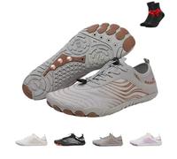 Ongitecoude Grounding Shoes with Copper,Barefoot Water Shoes for Women Men,Non-Slip Breathable Hike Shoe,Soft Comfortable(Grey,4 UK)