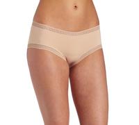 OnGossamer Women's Cabana Cotton Boyshort Panty, Champagne, L