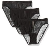 OnGossamer Women's Gossamer Mesh High Cut Brief Panty, 3 Pack, Black, L (Pack of 3)