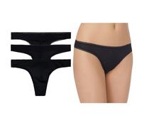 OnGossamer Women's Gossamer Mesh Hip G 3 Pack Thong Panties, Black, S-M (Pack of 3)