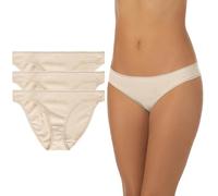 OnGossamer Women's On Gossamer Cabana Cotton Hip Bikini Panty, 3 Pack Style Underwear, Champange, S (Pack of 3)