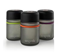 ONGROK Glass Storage Jar, 180ml, 3 Pack, Color-Coded Airtight Glass Containers, UV Air Proof Herb Jar to Stash Goods with Care with Child Resistant Lid