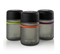 ONGROK Glass Storage Jar 180ml 3 Pack UV Herb/Spice Jar with Child Resistant Lid Color-Coded Glass Containers Air Proof to Preserve Smell and