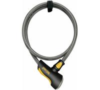 OnGuard Akita Non-Coil Cable Lock with Key 10' x 12mm Silver/Black/Yellow