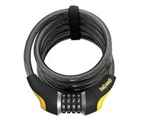 ONGUARD Doberman Resettable Combo Coil Cable Lock (Black, 185 cm x 12 mm)
