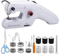 Onherm Portable Electric Sewing Machine, Manual Double Thread Sewing Machine, Equipped with Needle and Thread, Suitable for Beginners, Applicable to Clothes, Curtains (Batteries Not Included)