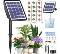 Onherm Solar Irrigation System, Automatic Watering System with Lack of Water Alarm, with Timer and 15 m Hose, for Garden, Balcony, Plants, Outdoors, Vegetables