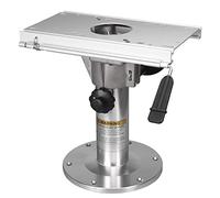 ONHI Adjustable Aluminum Boat Seat Pedestal 14-20 Inch Height with Slide, Locking Mechanism, Silver Matte Brushed Finish, Ideal for Fishing Boats and Marine Vessels