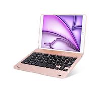 ONHI Ultra-Slim Wireless Keyboard Case for iPad Mini 1 / Mini 2 / Mini 3, Durable Plastic Alloy Shell, Smart Folio Case with Auto Sleep/Wake Function, Silent Typing Experience (Mini 1&2&3 Rose Gold)