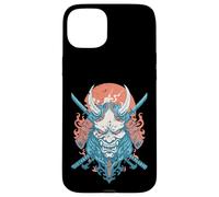 Oni Demon Katana Samurai Fire Mask Case for iPhone 15 Plus