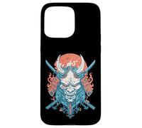 Oni Demon Katana Samurai Fire Mask Case for iPhone 15 Pro Max