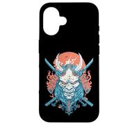 Oni Demon Katana Samurai Fire Mask Case for iPhone 16
