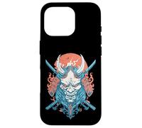 Oni Demon Katana Samurai Fire Mask Case for iPhone 16 Pro