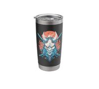 Oni Demon Katana Samurai Fire Mask Stainless Steel Insulated Tumbler