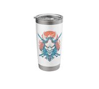 Oni Demon Katana Samurai Fire Mask Stainless Steel Insulated Tumbler