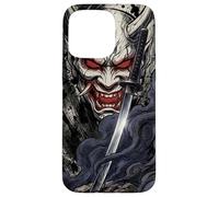Oni Demon Mask Samurai Bushido Katana Blade Case for iPhone 15 Pro Max