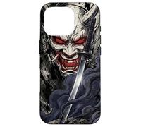 Oni Demon Mask Samurai Bushido Katana Blade Case for iPhone 16 Pro