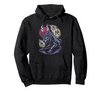 Oni Demon Wolf with Horns and Fire Japanese Legend Pullover Hoodie