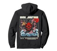Oni Japan Tokyo Rising Waves Cherry Blossoms Japanese art Pullover Hoodie