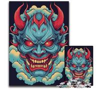 Oni Mask 1000 Piece Jigsaw Puzzle Challenging Puzzles Colorful Home Decor Interactive Family Game 1000 PCS(38x26cm)