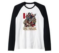 Oni Mask - Japan Japanese Sword Fighter Raglan Baseball Tee