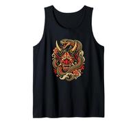 Oni Mask Japanese Demon and Snake Tank Top