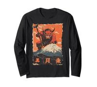 Oni Mask Tattoo - Japanese Yokai Long Sleeve T-Shirt