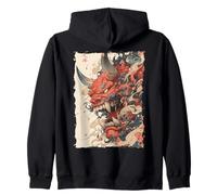 Oni Mask Tattoo - Japanese Yokai Zip Hoodie