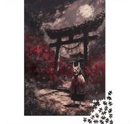 Oni Mask Torii Gate 1000-Piece Puzzle for Adults, 70x50cm/1000pcs, A Weekend Activity at Your Own Pace; White Card Pieces for A Neat Table