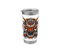 Oni Mecha Cyber Mask Tech Warrior Stainless Steel Insulated Tumbler