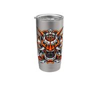 Oni Mecha Cyber Mask Tech Warrior Stainless Steel Insulated Tumbler