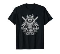 Oni Samurai Demon Retro Cross Blades T-Shirt