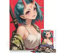 Oni Samurai Girl Sword 1000 Pieces Jigsaws Adults Puzzles Gifts Boost Memory Mental Relax Premium Cut Warm Surprise (38x26cm)