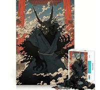 Oni Samurai Katana Japan Jigsaw Puzzles 1000 Pieces for Teenagers Brain Skill Family Joy Exact Edge Memorable Gift (38x52cm)