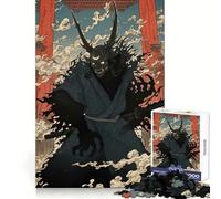 Oni Samurai Katana Japan Jigsaw Puzzles for Adults1000 Pieces Recall Upgrade Peaceful Time Tight Cut Santa Wish List (38x26cm)