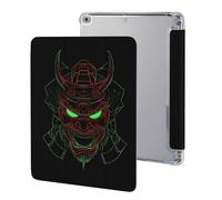 Oni Samurai Mask Tablet Case with Pencil Holder Compatible with iPad 9th/ 8th/ 7th Lightweight Hard Protective Cover