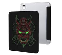Oni Samurai Mask Tablet Case with Pencil Holder Compatible with iPad 9th/ 8th/ 7th Lightweight Hard Protective Cover