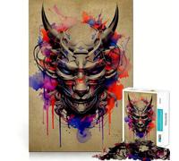 Oni Samurai No Hard Jigsaw Puzzle for Adults 1000 Pieces Memory Lift Easy Leisure Image Assembly Artistic Gift (50x75cm)