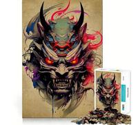 Oni Samurai No Jigsaw Puzzle for Teenagers 1000 Pieces Smart Game Family Time Pattern Assembly Santa Wish Pick (38x52cm)