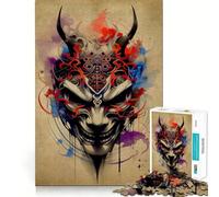 Oni Samurai No Jigsaw Puzzles for Adults 1000 Piece Mind Puzzle Slow Enjoy Image Assembly Perfect Present (38x26cm)